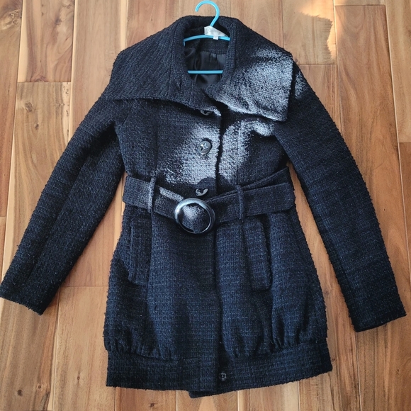 Women Black Coat - Picture 3 of 4